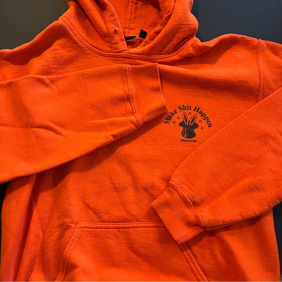 Size S orange hoodie with bunny graphics - Picture 3 of 9